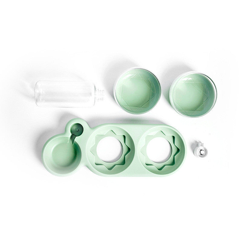 Automatic Pet Feeder with Water Fountain - Elevated Double Bowl Feeding Station for Dogs & Cats