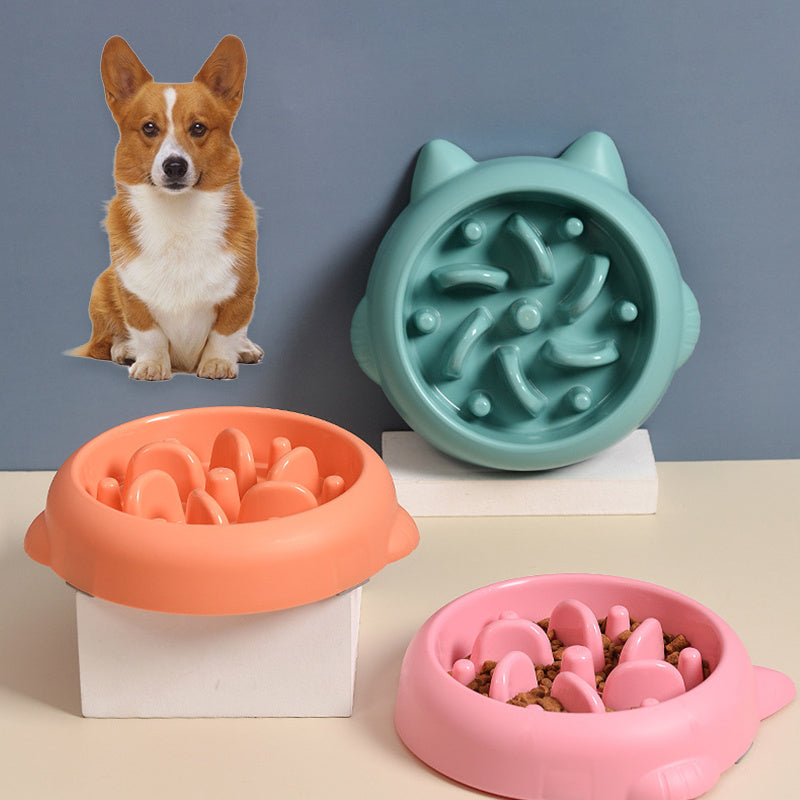 Slow Feeder Dog Bowl - Anti Choking Pet Food Bowl Prevents Bloat & Fast Eating