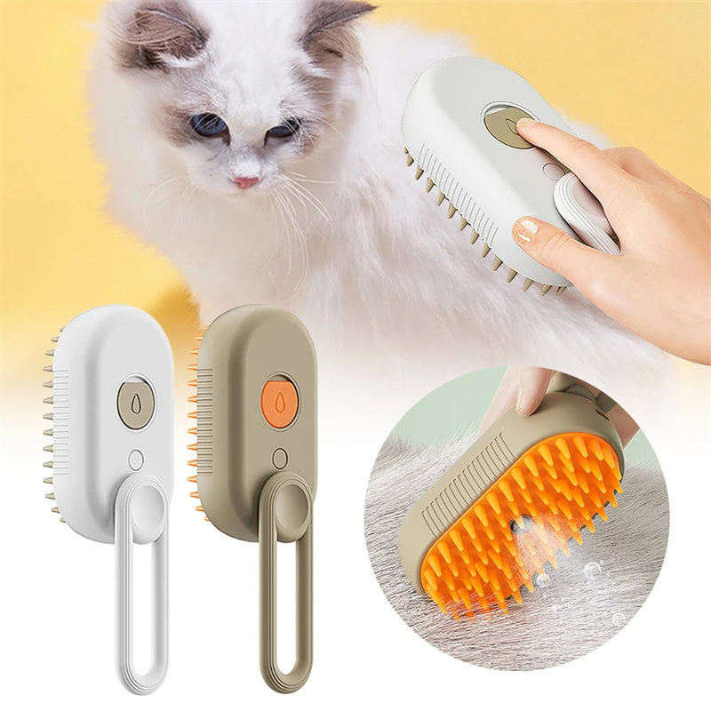 3-in-1 Cat Steam Grooming Brush & Massage Comb
