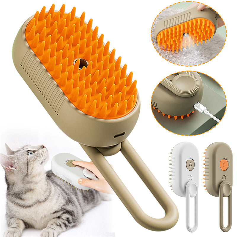 3-in-1 Cat Steam Grooming Brush & Massage Comb
