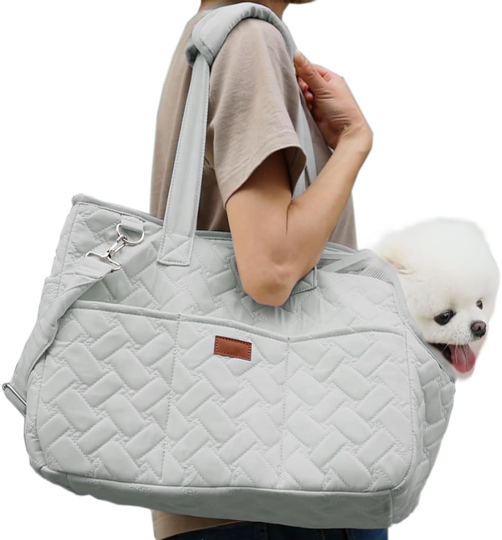 Pet Carrier Tote Bag - Stylish Cat Dog Handbag with Breathable Mesh & Soft Cushion