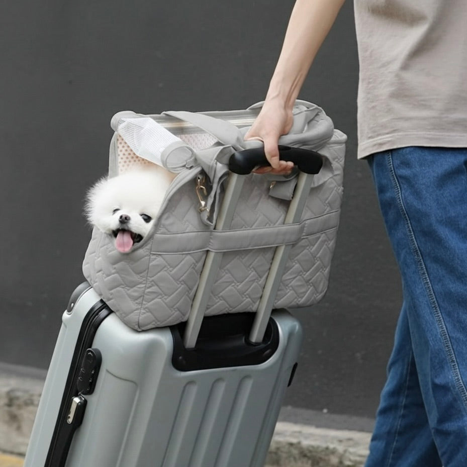 Pet Carrier Tote Bag - Stylish Cat Dog Handbag with Breathable Mesh & Soft Cushion